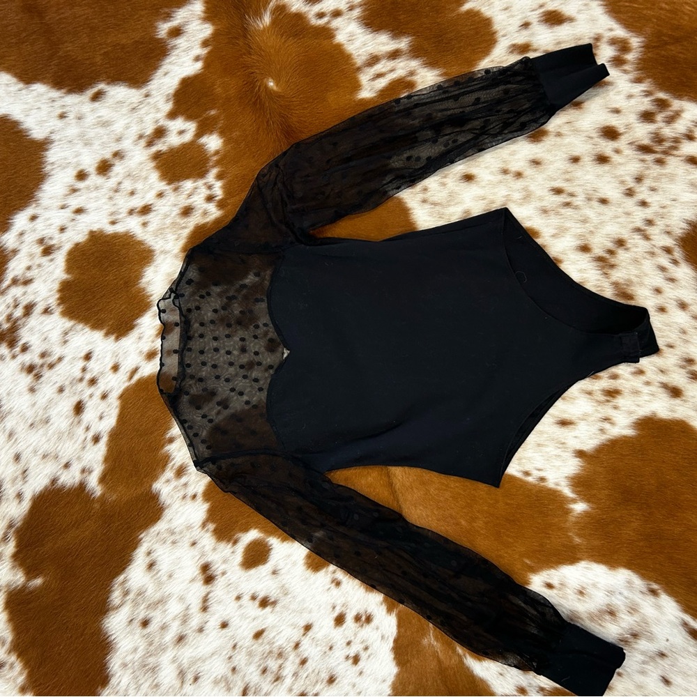 Elegant Black Lace Sleeve Top